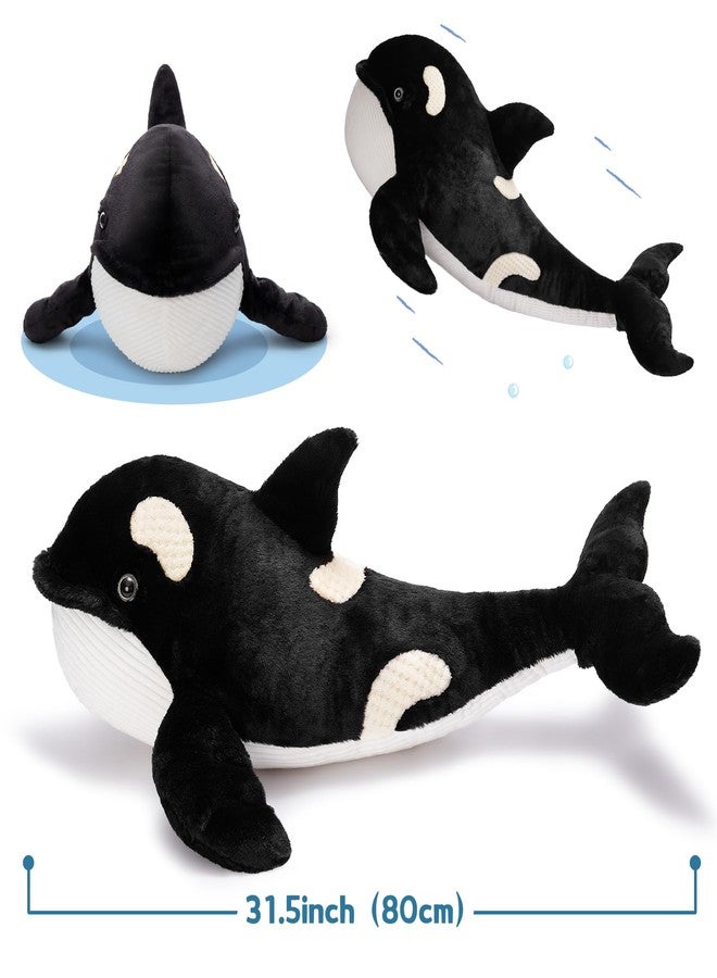 MorisMos 31.5Inch Orca Stuffed Animal, Realistic Stuffed Orca Plush Toy, Soft Killer Whale Stuffed Animal Toy Sea Animal Gift for Kids Birthday Christmas - Image 2
